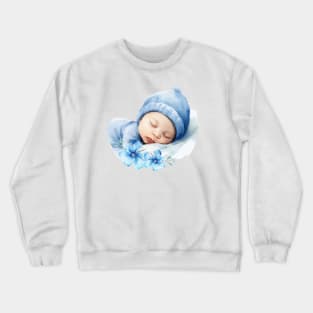 Newborn Baby Boy With  Flowers. Crewneck Sweatshirt